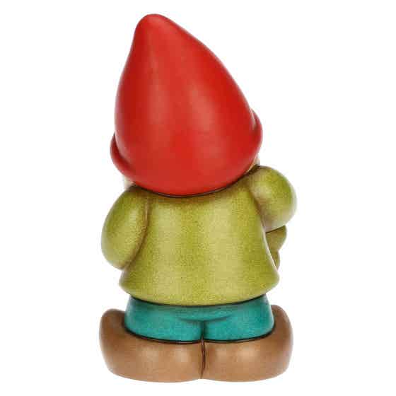 Inverno Incantato ceramic Oliver Gnome with four-leaf clover good luck charm, medium