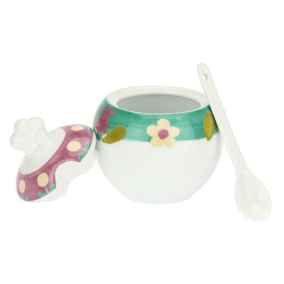Florianne primavera porcelain sugar bowl with spoon