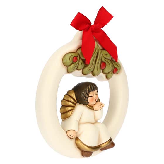 Sorprese di Natale ceramic wreath with angel
