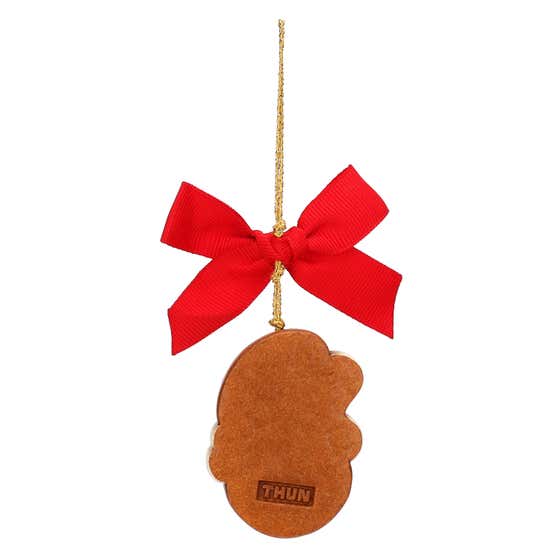 Pepi ceramic gingerbread man head Christmas decoration, small