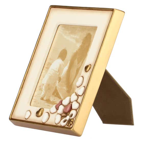 Country photo frame with hearts 13 x 18 cm