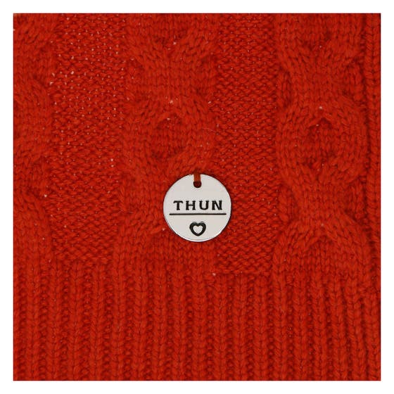 Wool scarf with fringes red