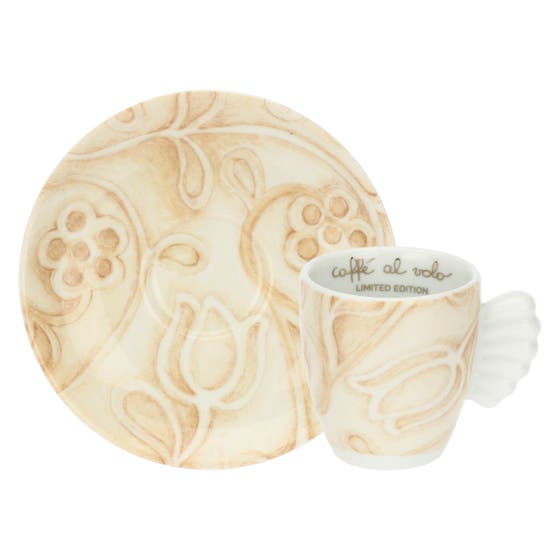 Porcelain 2024 Limited Edition set of 2 espre&szlig;o coffee cups with sugar bowl