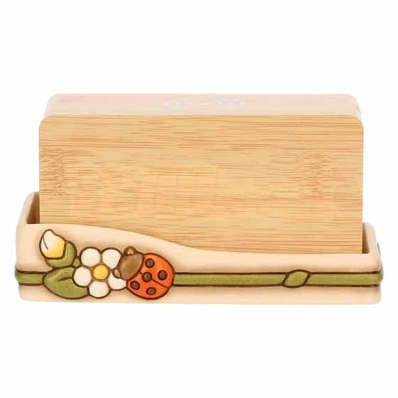 Country Bloom ceramic digital clock with flowers and ladybug