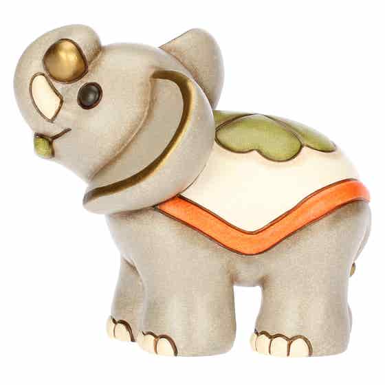 Ceramic Elly elephant with flower, medium