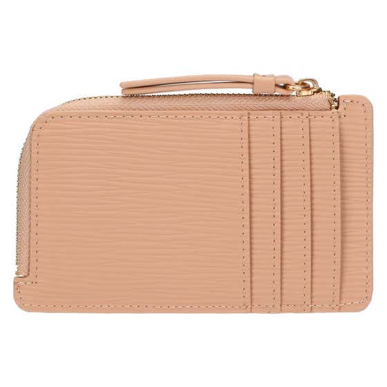 Medium faux leather card holder, pink