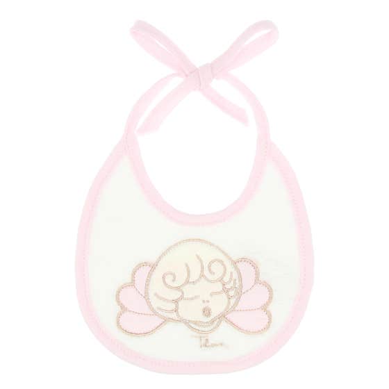 Girls cotton bib and booties set