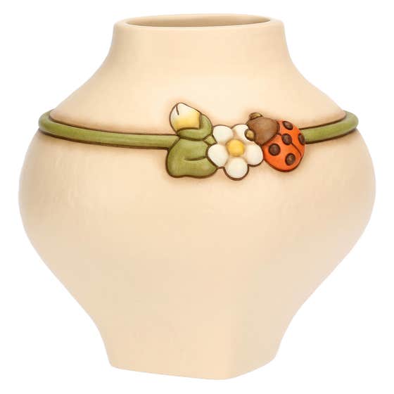 Country Bloom ladybug ceramic vase, medium