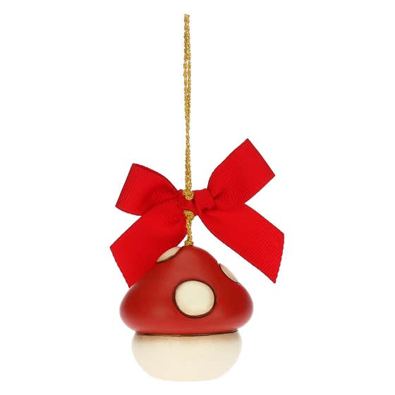 Ceramic red Ronnie Mushroom Christmas tree decoration, small