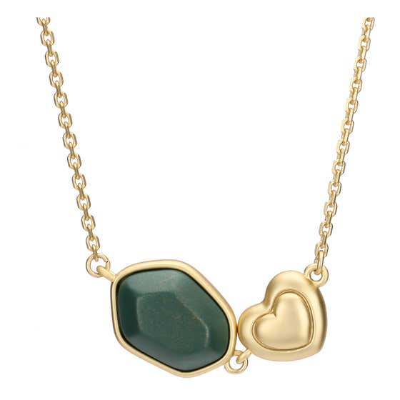 Necklace with ceramic stone and heart