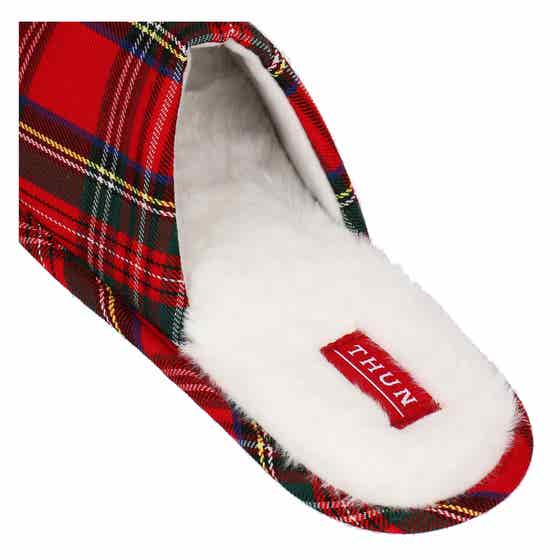 Tartan slippers with star, 36-37