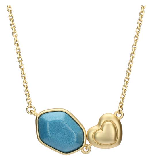 Necklace with ceramic stone and heart