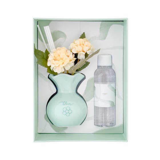 Mini diffuser gift box with flowers, blue