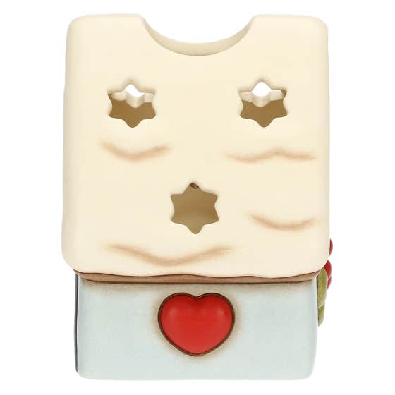 Inverno Incantato ceramic house with mistletoe tealight holder