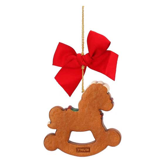 Large ceramic rocking horse Christmas decoration