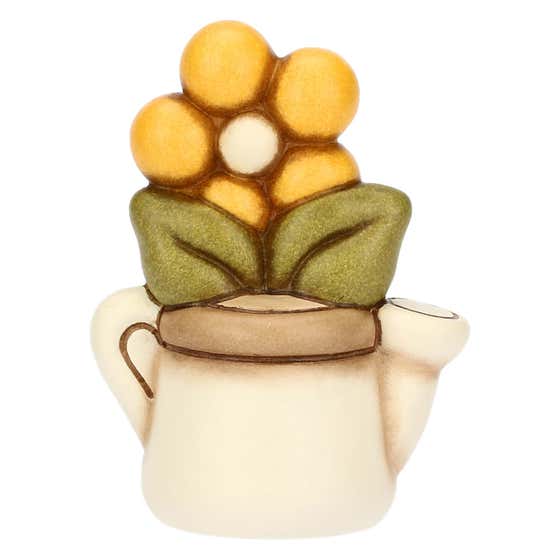 Mini ceramic watering can with daisy