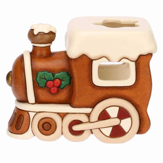 Ceramic locomotive tealight holder