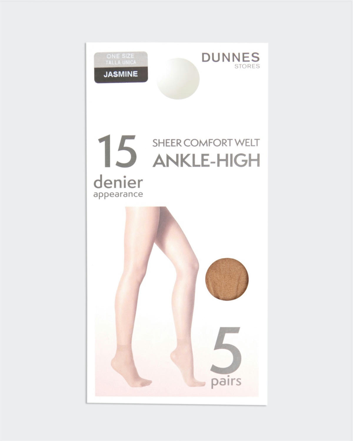 15 Denier Sheer Matt Ankle Highs - Pack Of 5