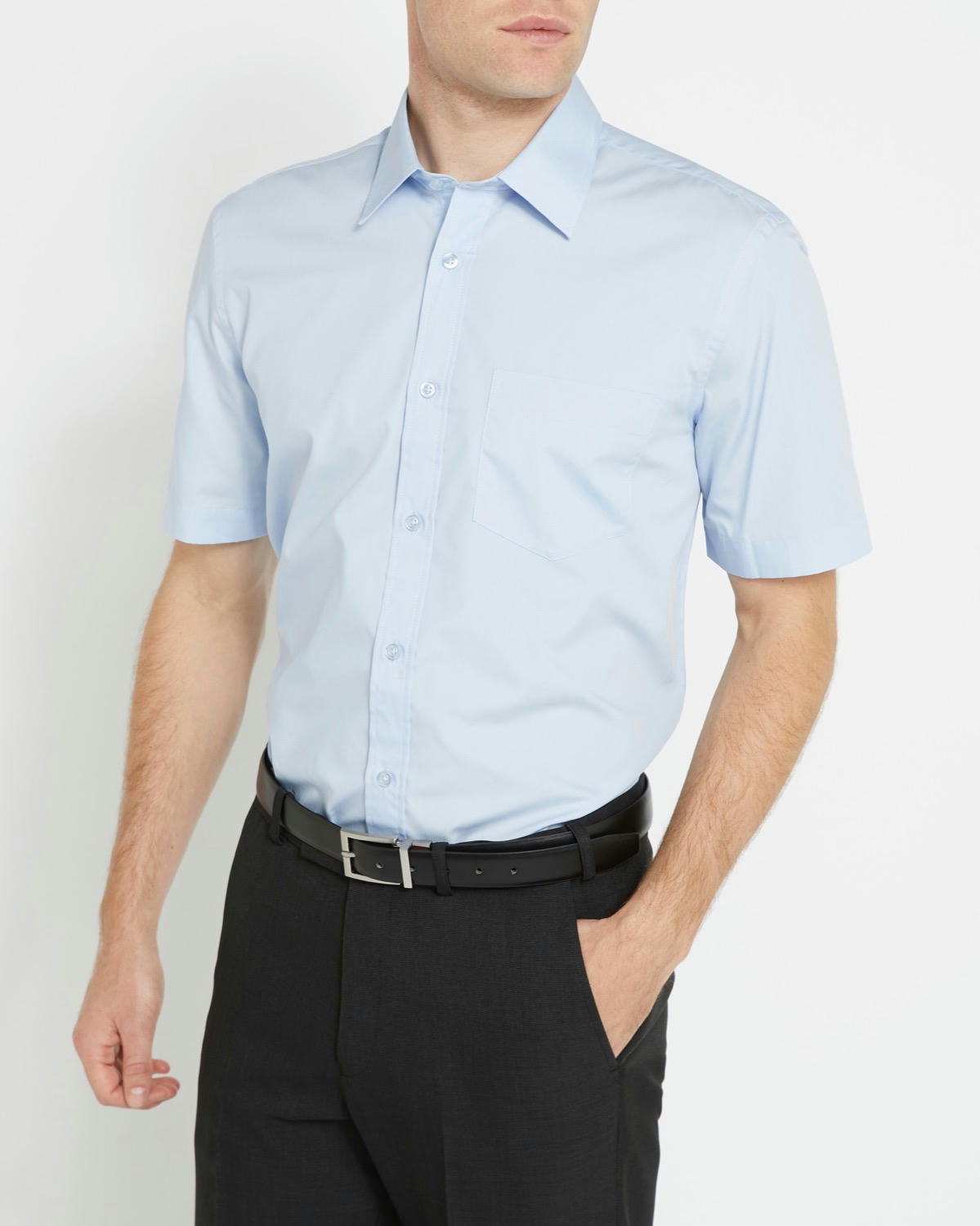 Regular Fit Short-Sleeved Cotton Rich Shirt