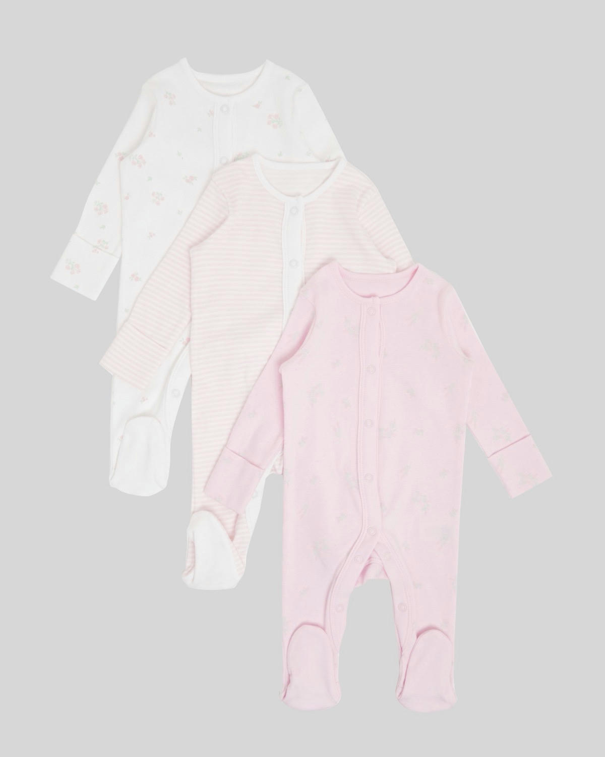 Baby Cotton Sleepsuits - Pack Of 3 (Newborn-23 Months)