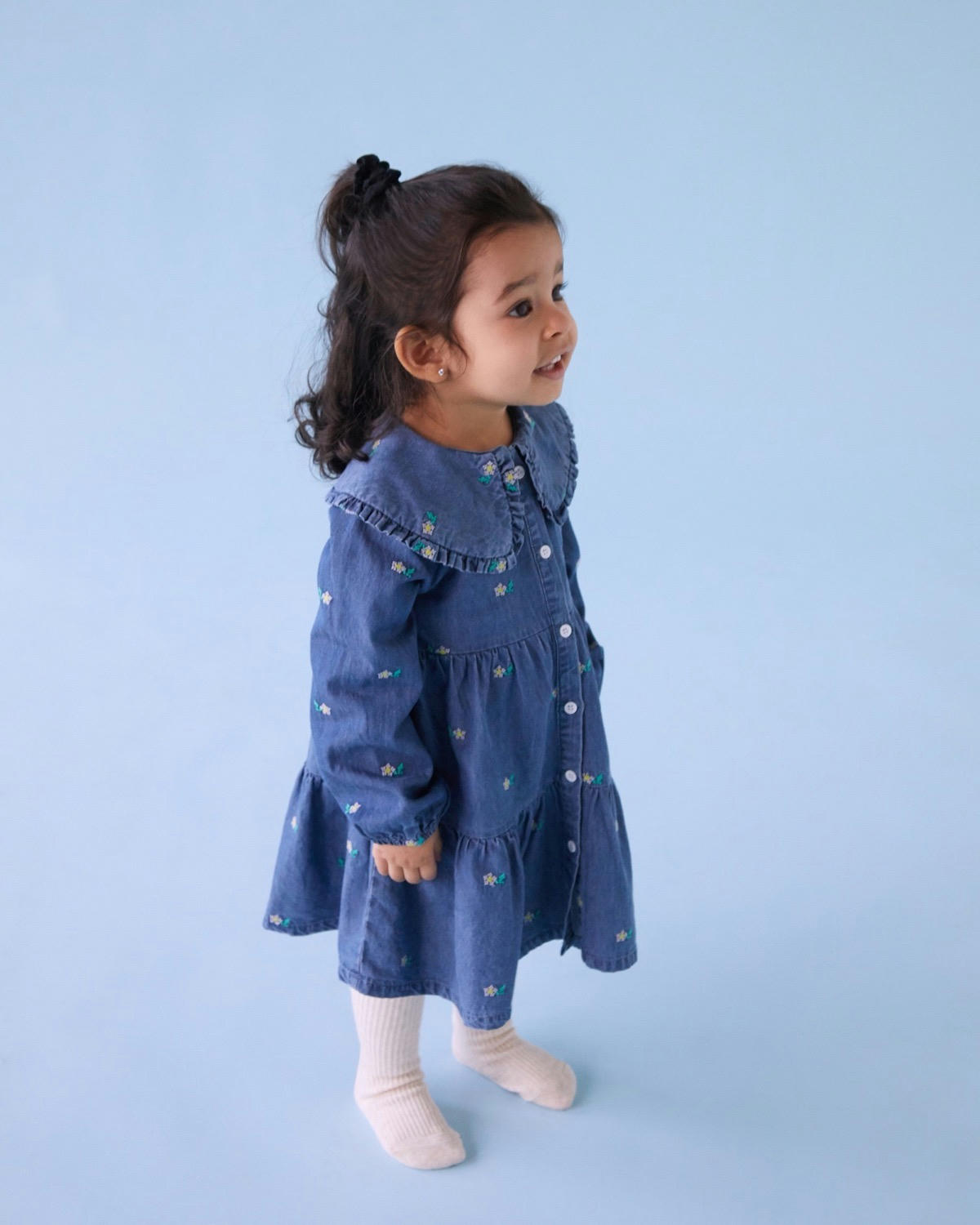 Leigh Tucker Willow Rose Chambray Dress (6 Months-4 Years)