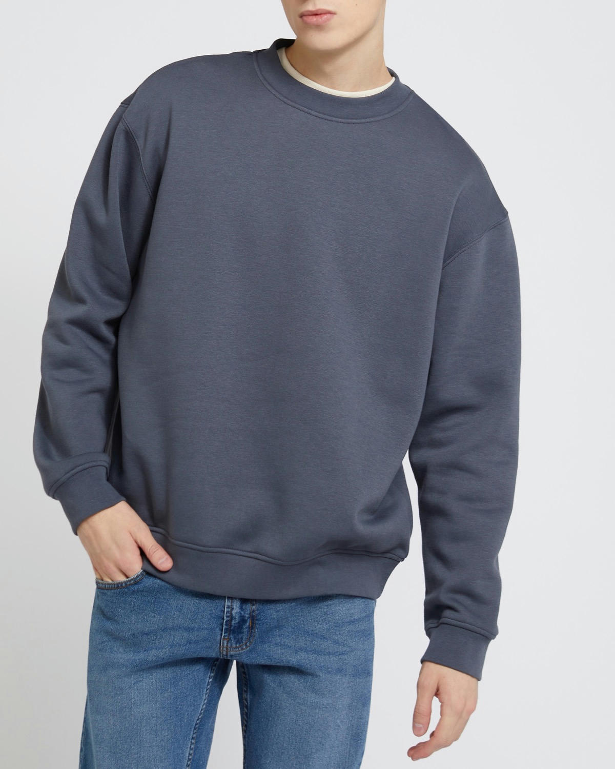 Relaxed Fit Crew Neck Sweatshirt