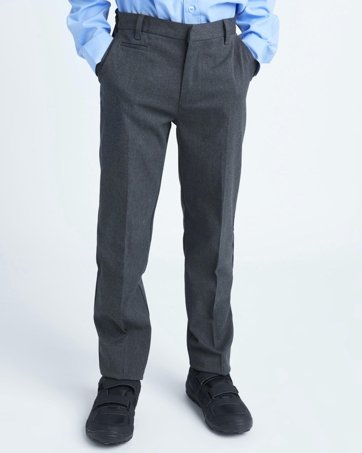 Longer Leg Stretch Regular Leg Trousers (9-17 Years)