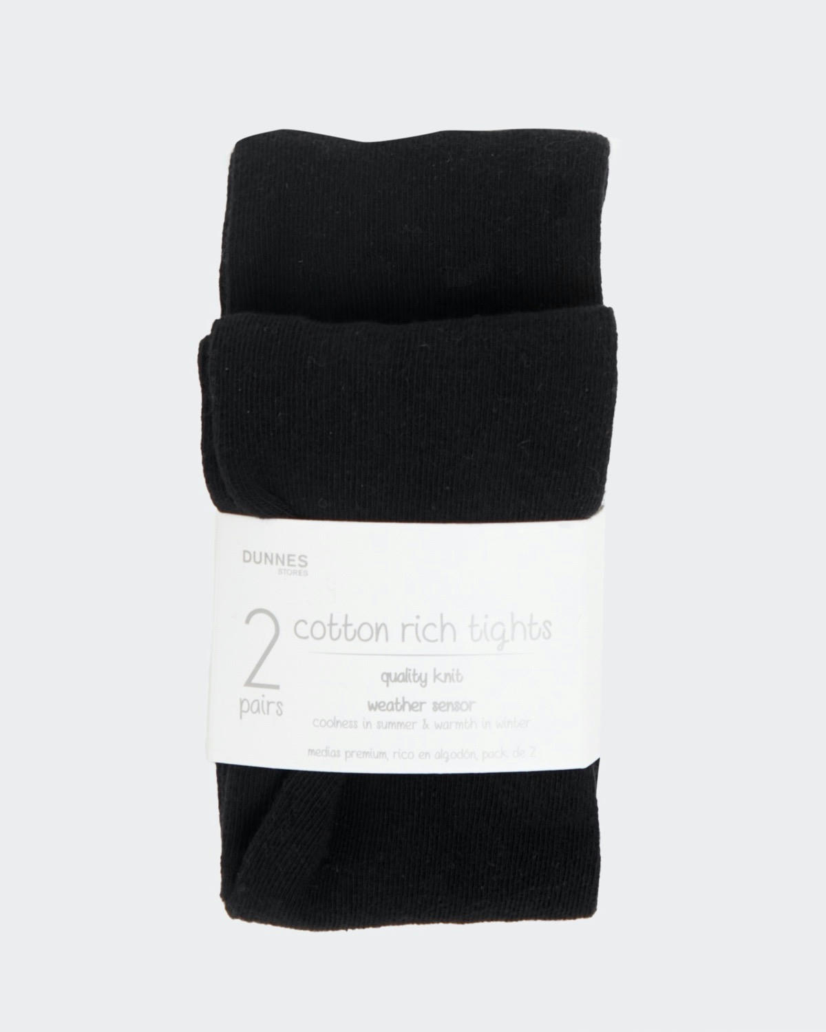 Premium Cotton-Rich Tights - Pack Of 2 - (3-14 Years)