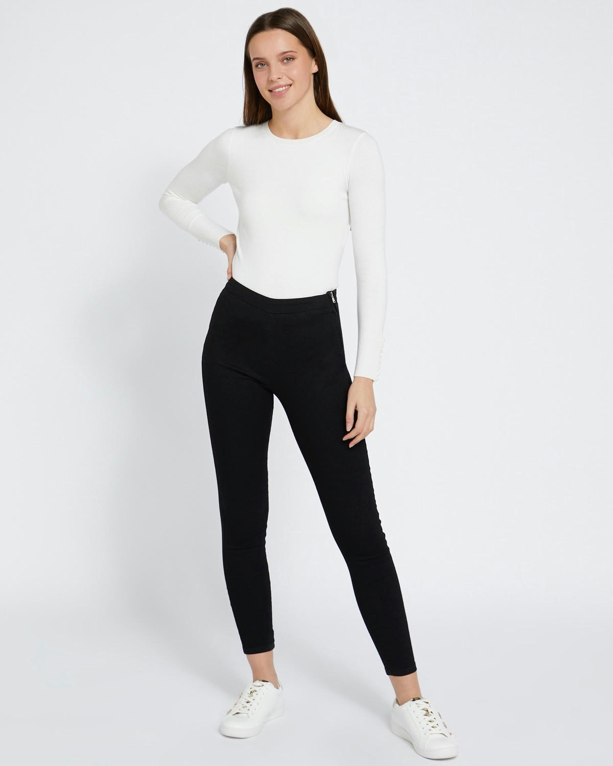 Savida Heidi Side-Zip Skinny Fit Jeans