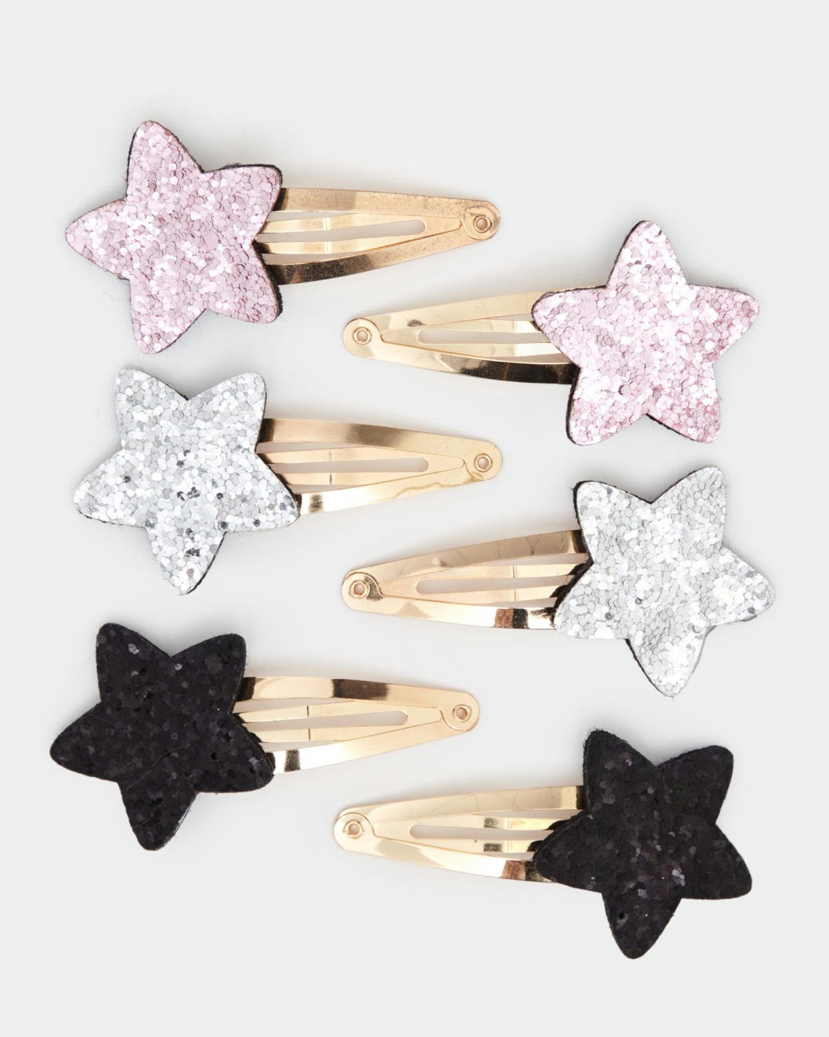 Star Snap Hair Clips (Pack Of 6)