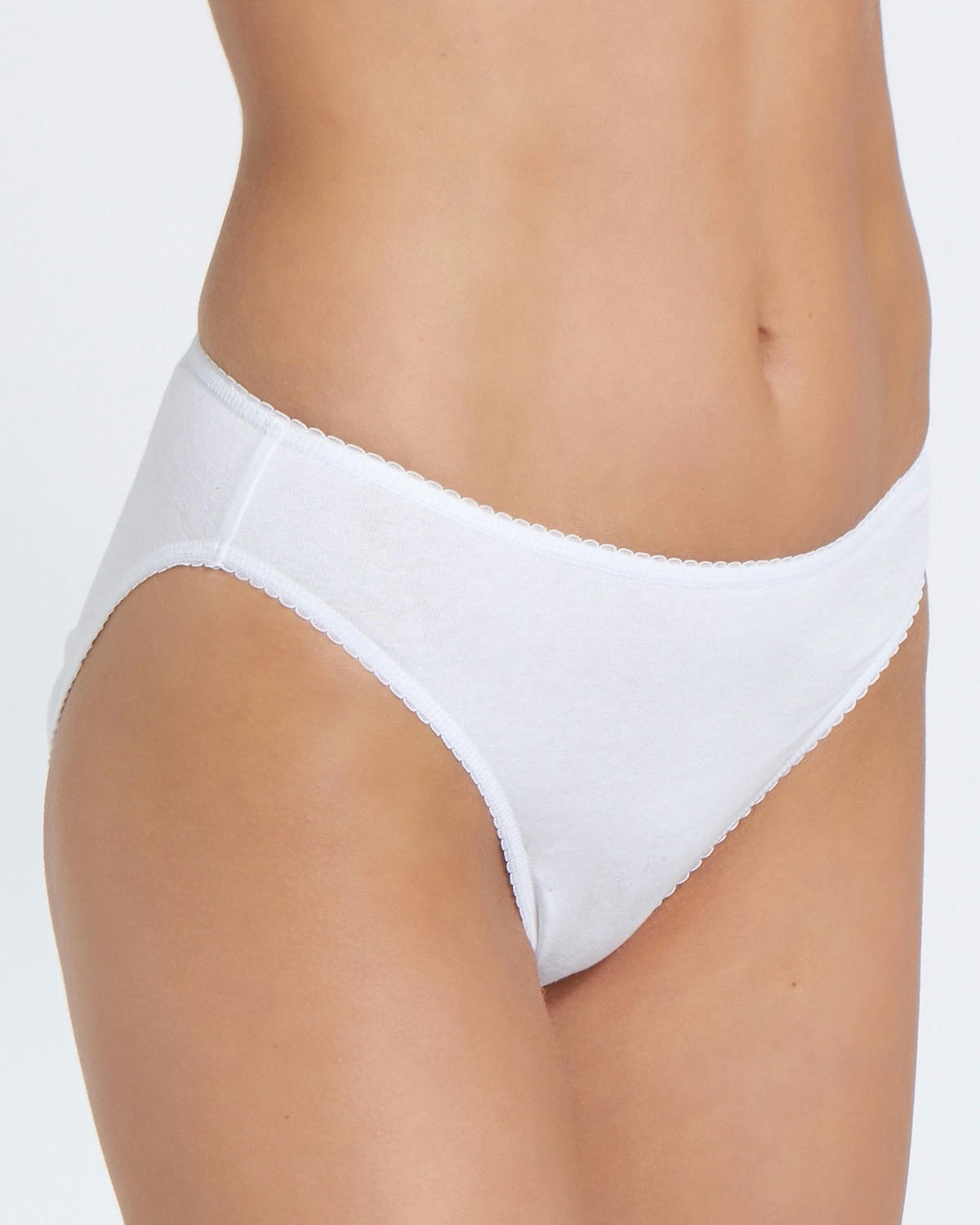 Plain Cotton Rich High Leg Briefs - Pack of 5