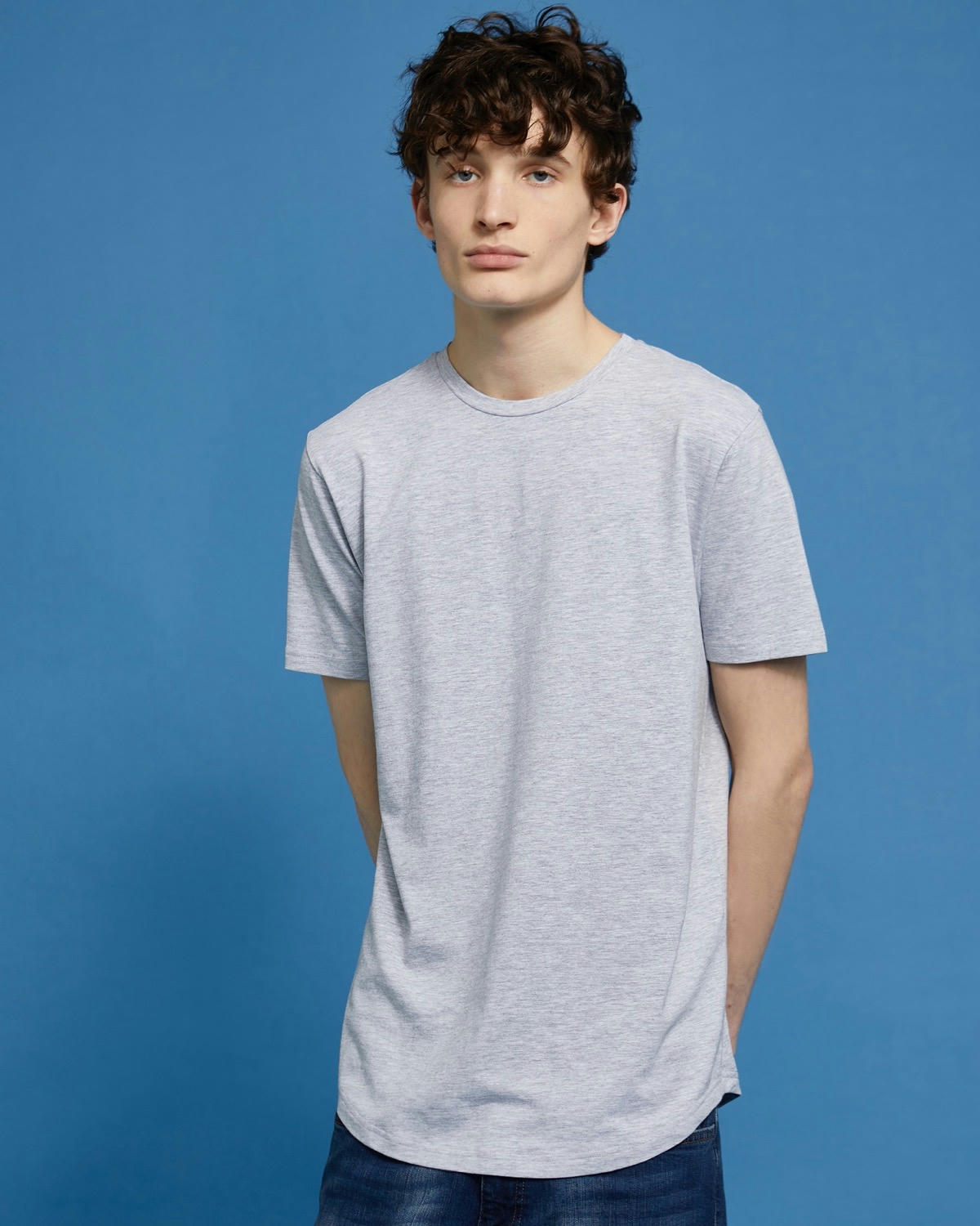 Paul Galvin Short-Sleeved Dipped Hem Stretch T-Shirt