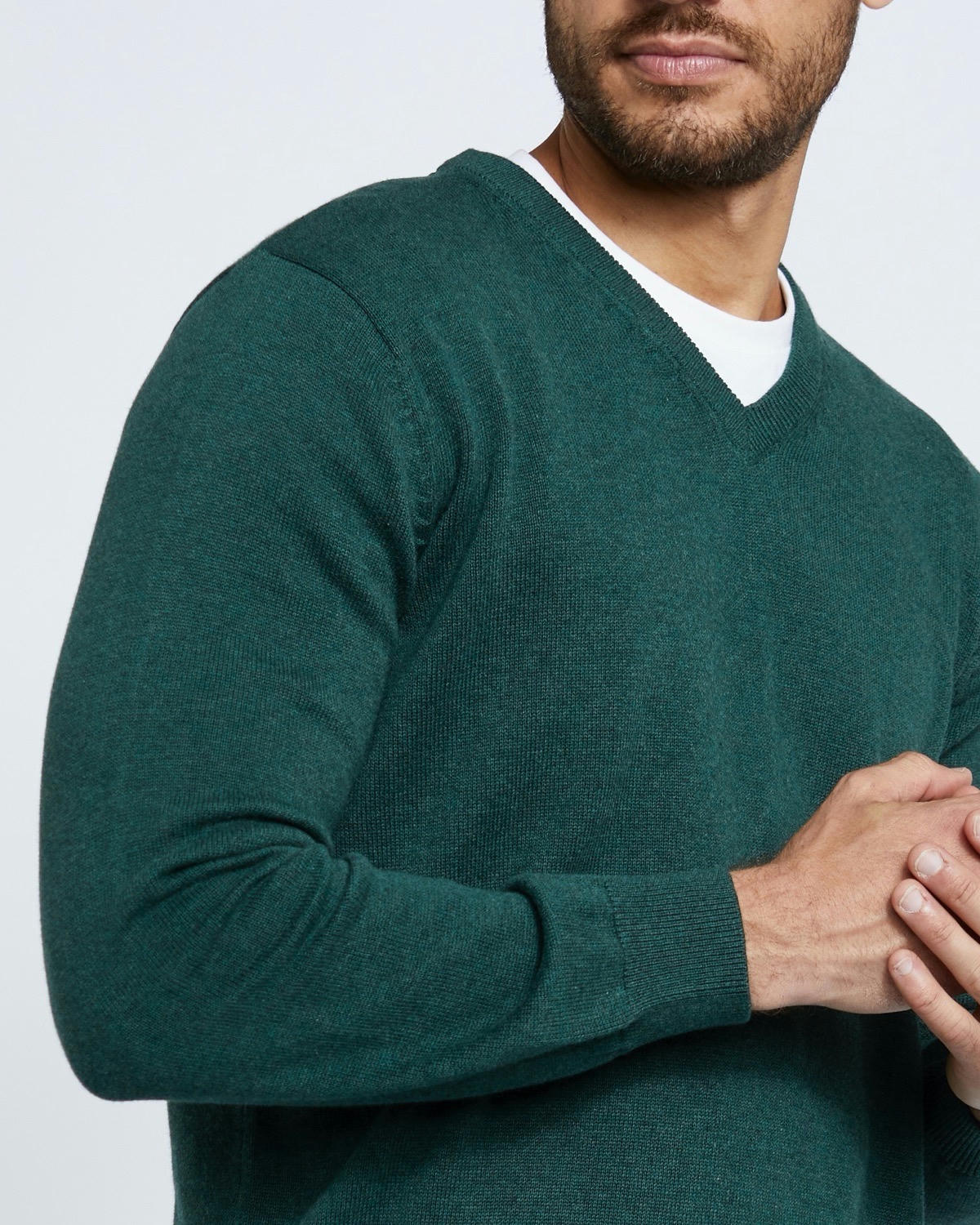 Regular Fit Cotton V-Neck Jumper