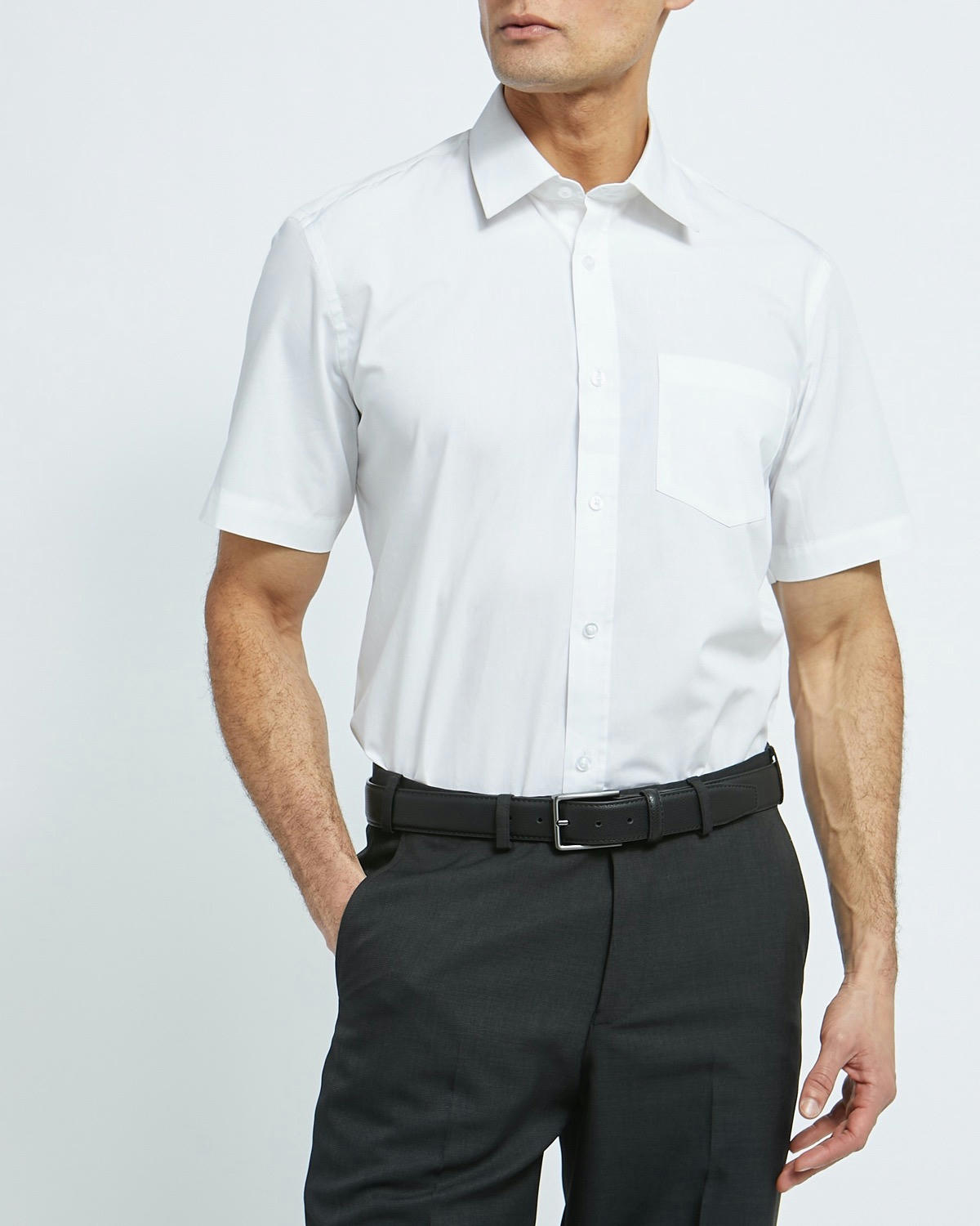 Regular Fit Short-Sleeved Cotton Rich Shirt