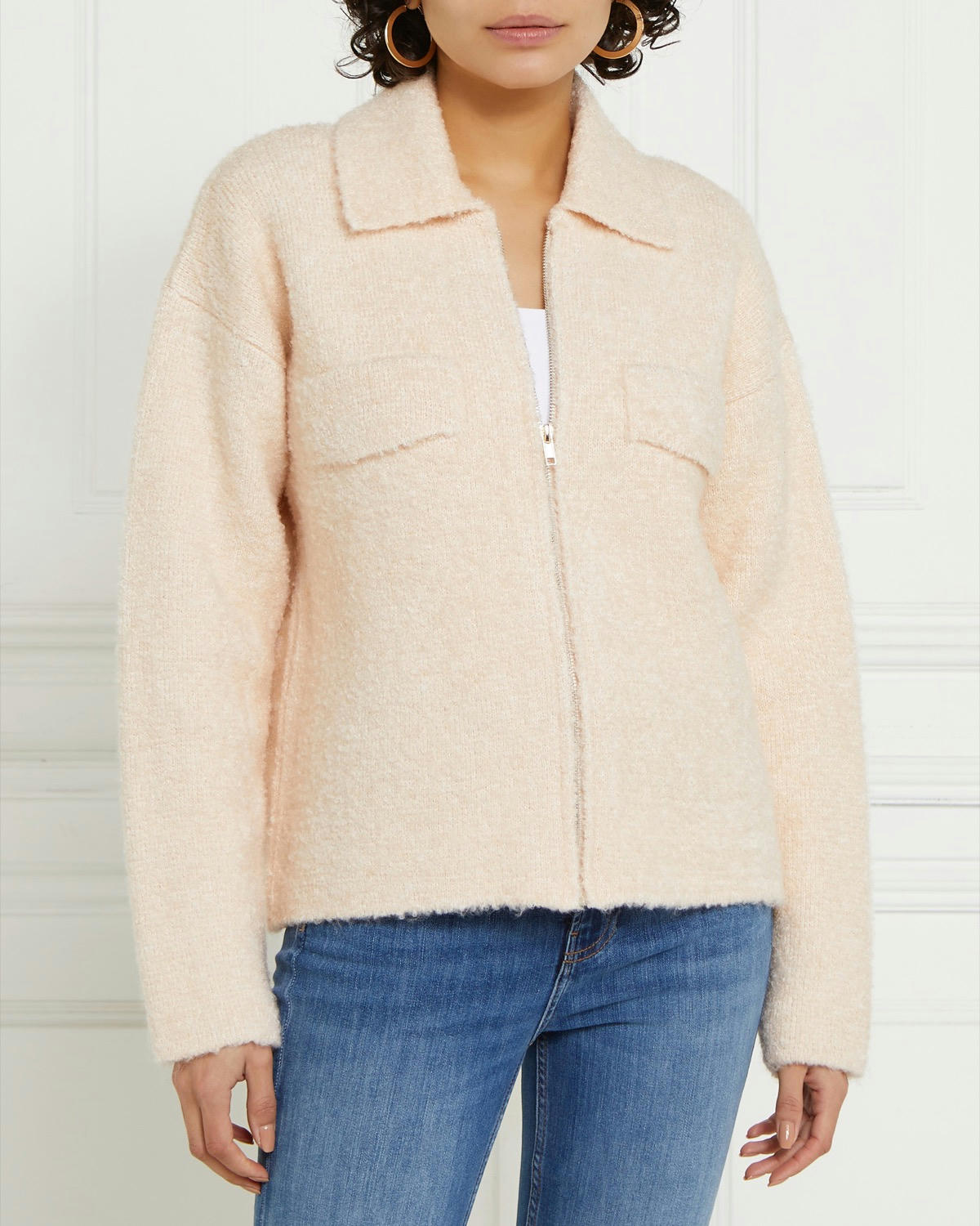 Gallery Boucle Zip Through Cardigan
