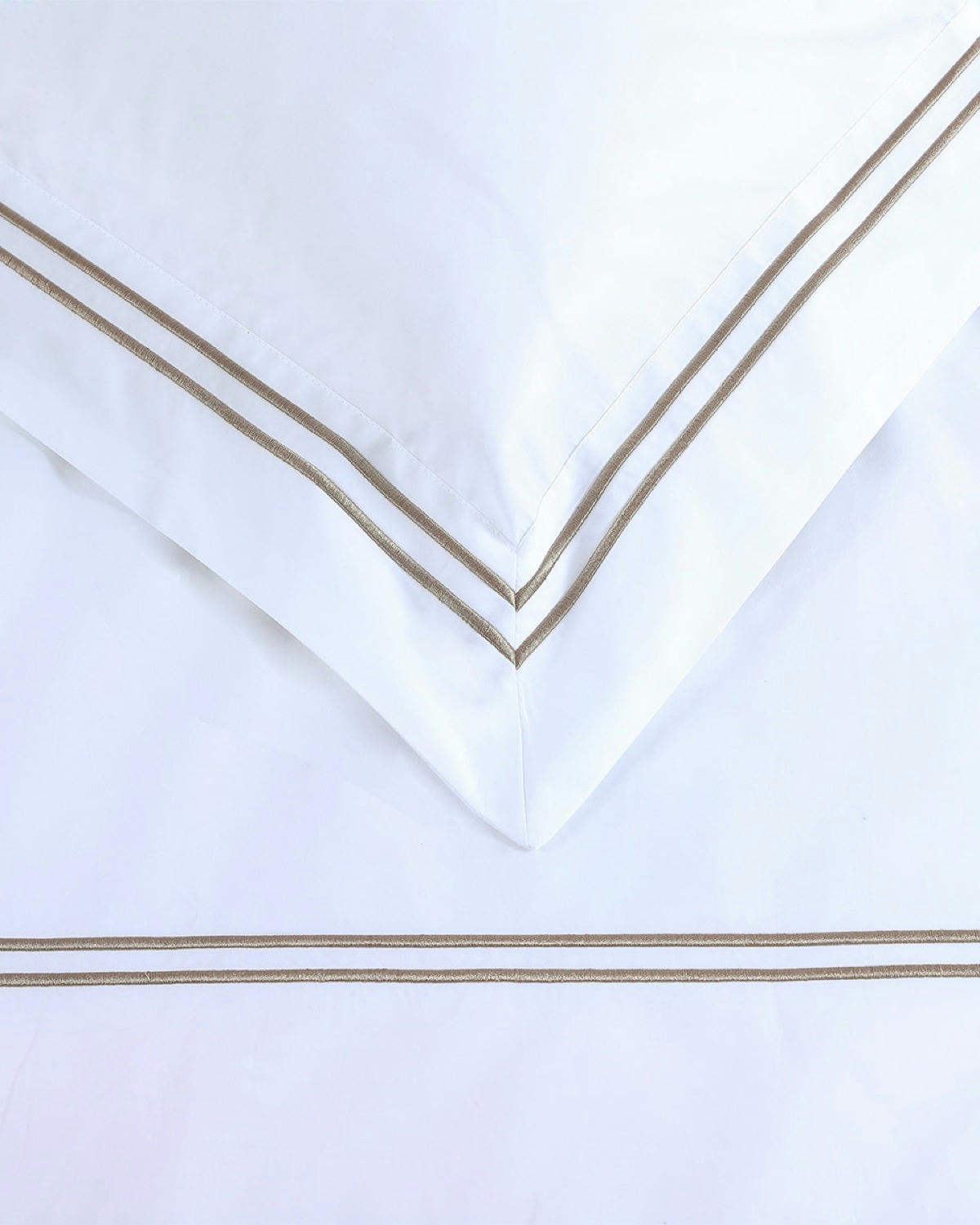 Francis Brennan the Collection Mink Double Stripe Oxford Pillowcase