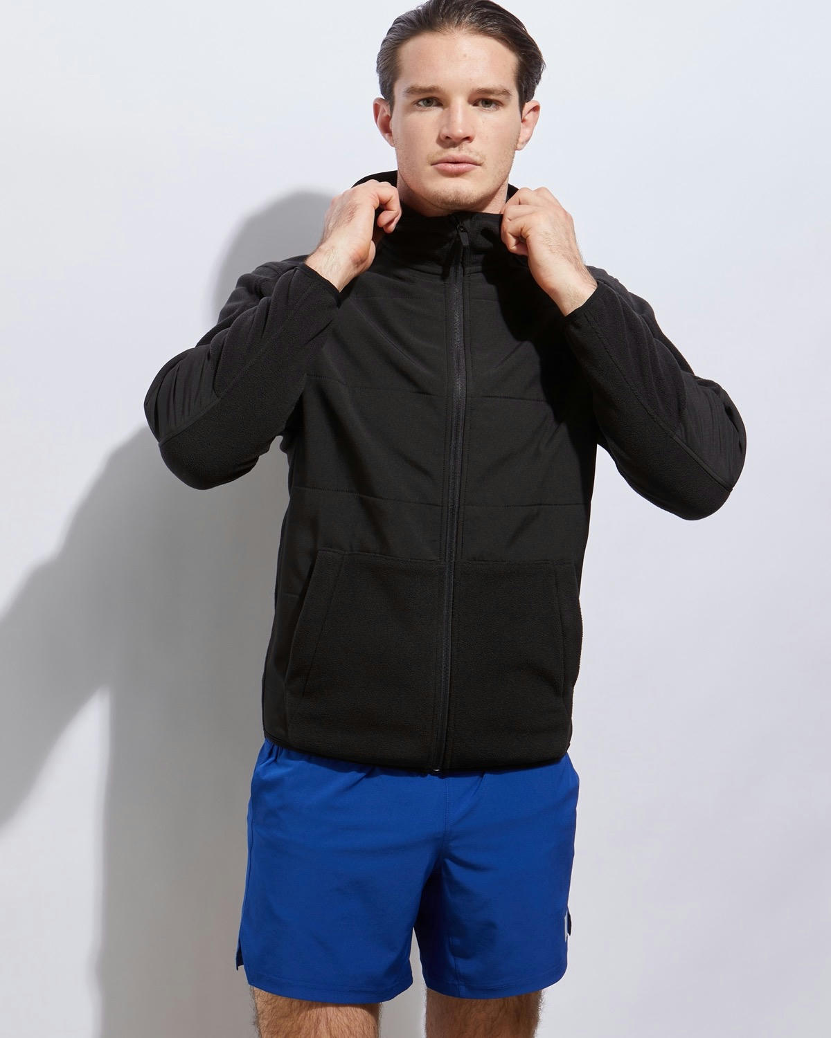 Woven Panel Fleece Jacket