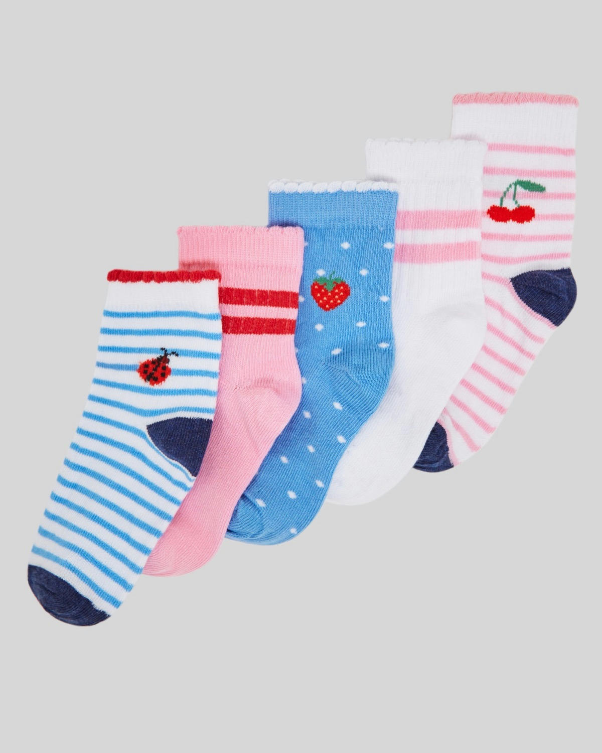 Baby Girls Design Socks - Pack Of 5