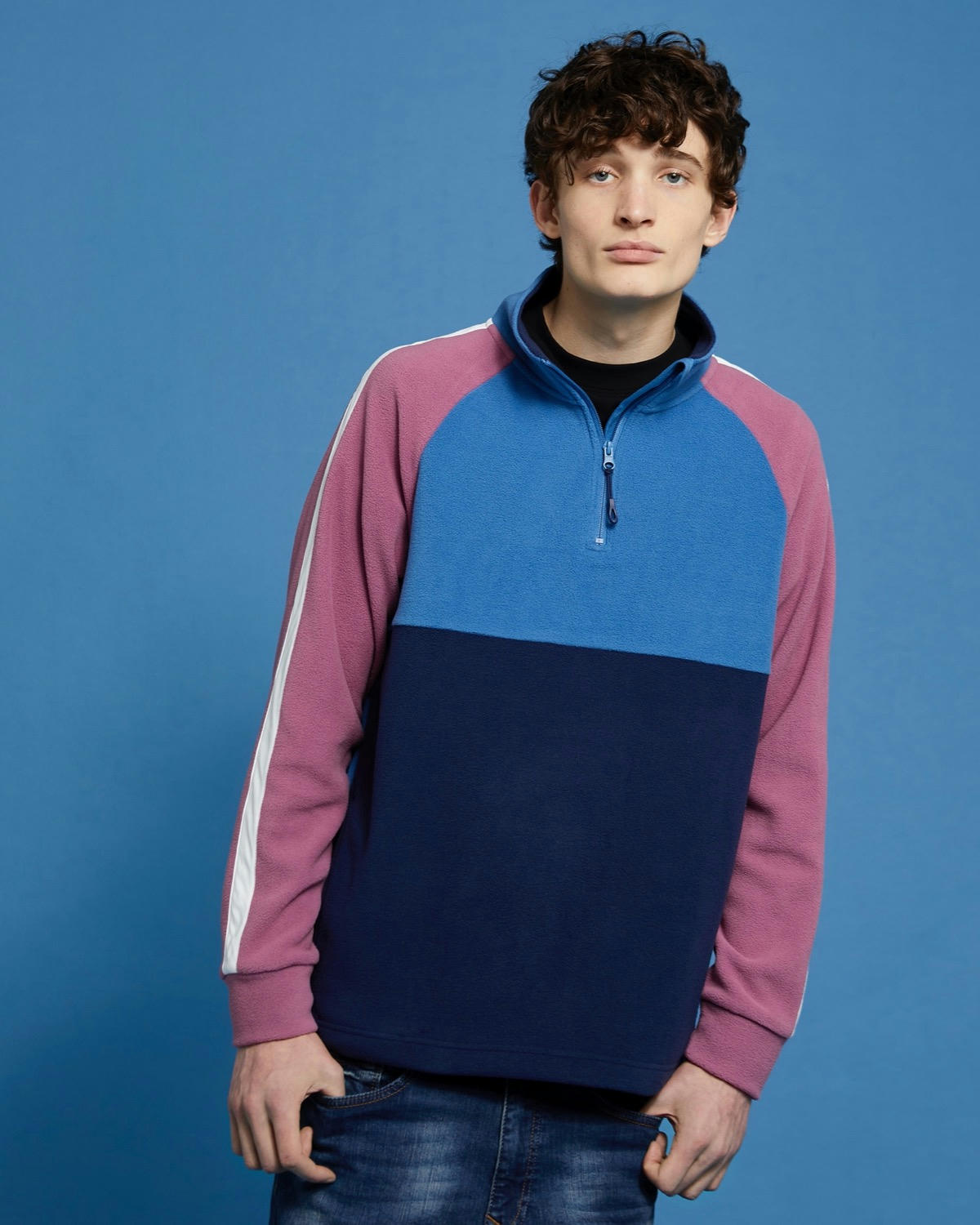 Paul Galvin Panel Micro Fleece Half-Zip Top