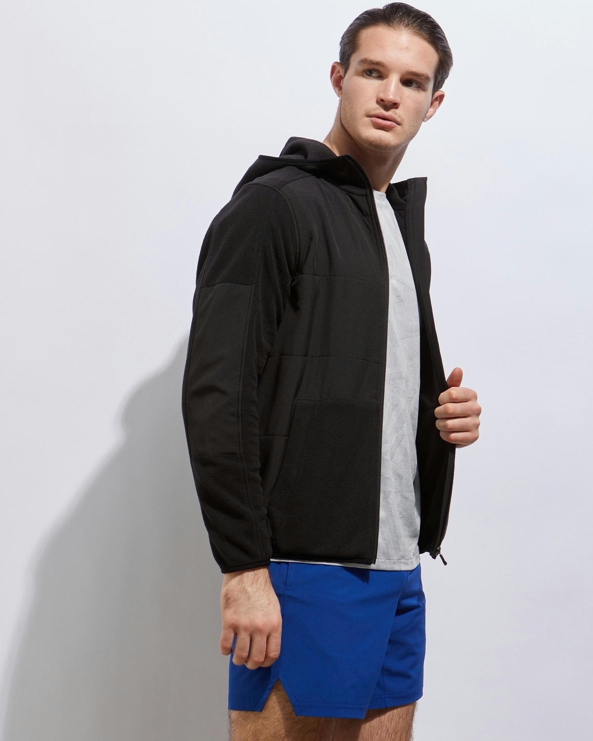 Woven Panel Fleece Jacket