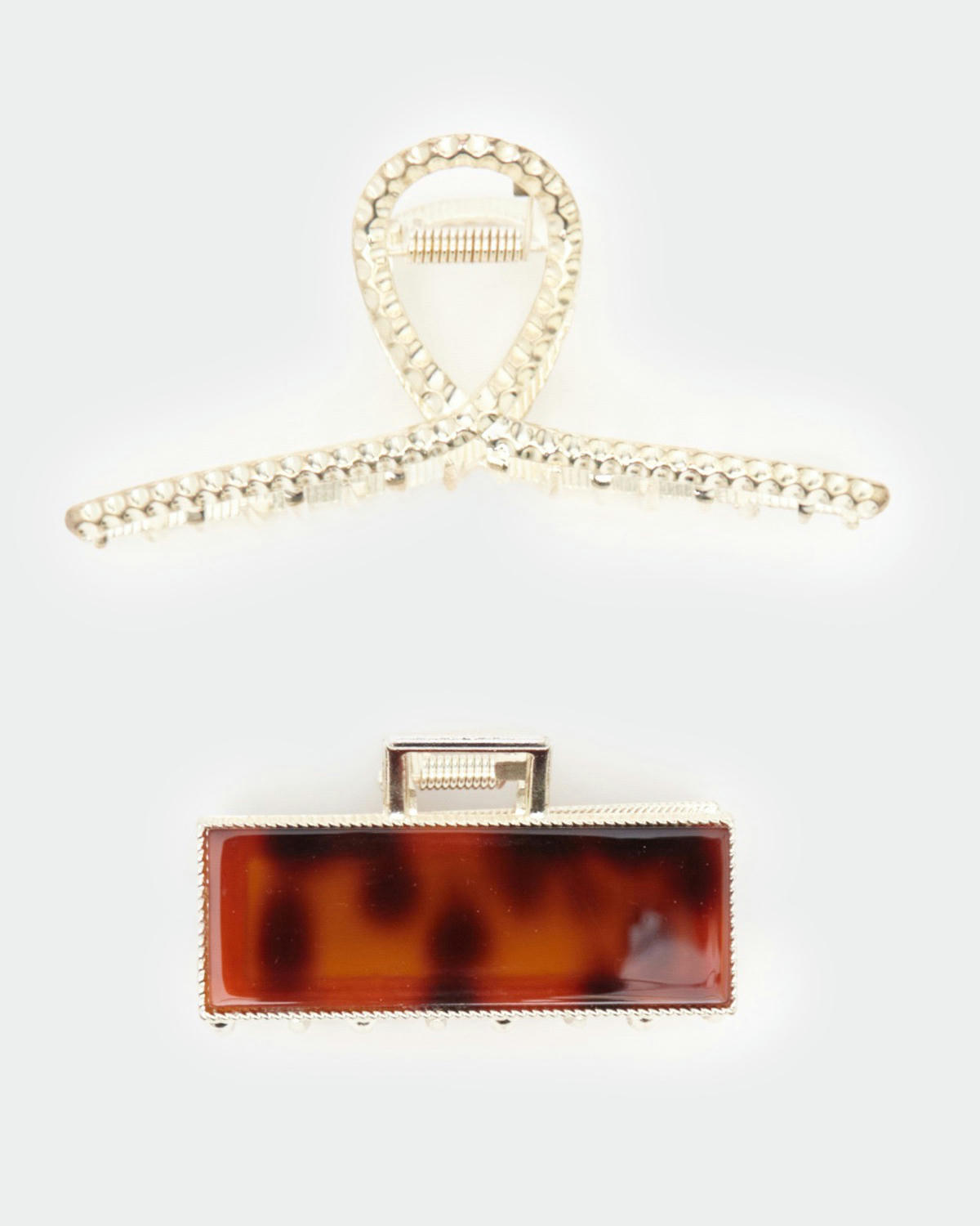 2Pk Gold Tort Claw Clip