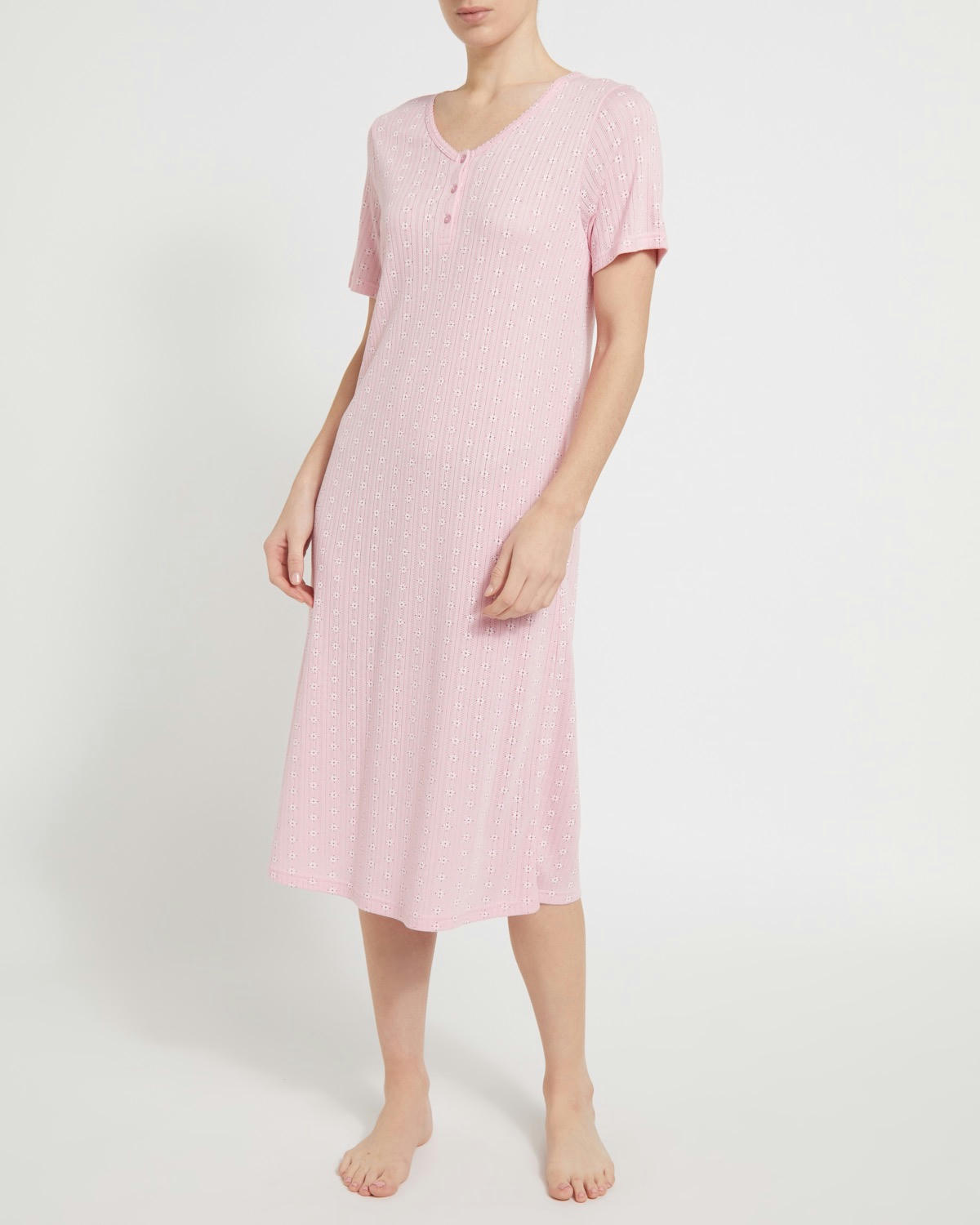 Short Sleeved Pointelle Nightdress