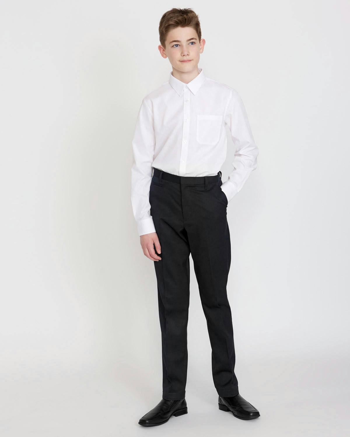 Longer Leg Stretch Slim Leg Trousers (3-17 Years)