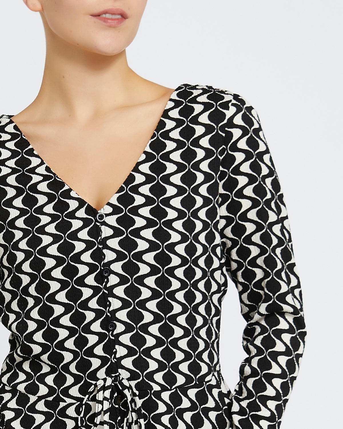 Peplum Long-Sleeved Jersey Top