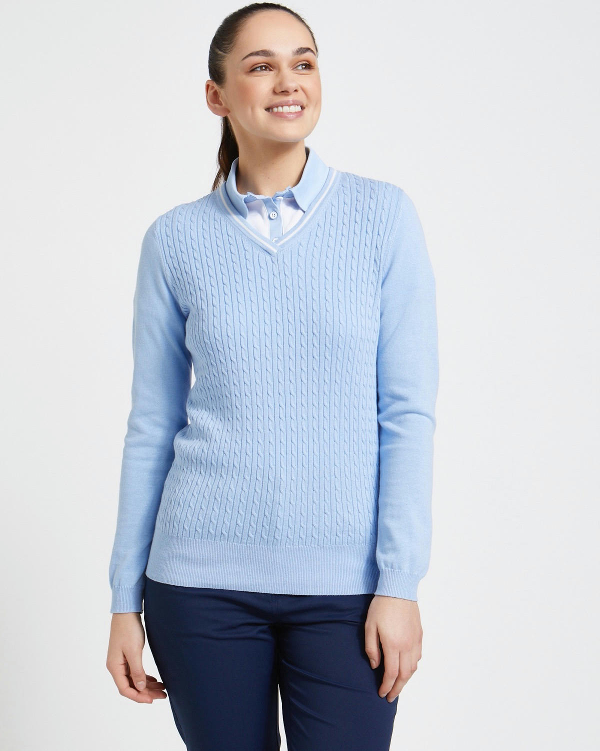 Pádraig Harrington Golf Blue Cable Knit Jumper