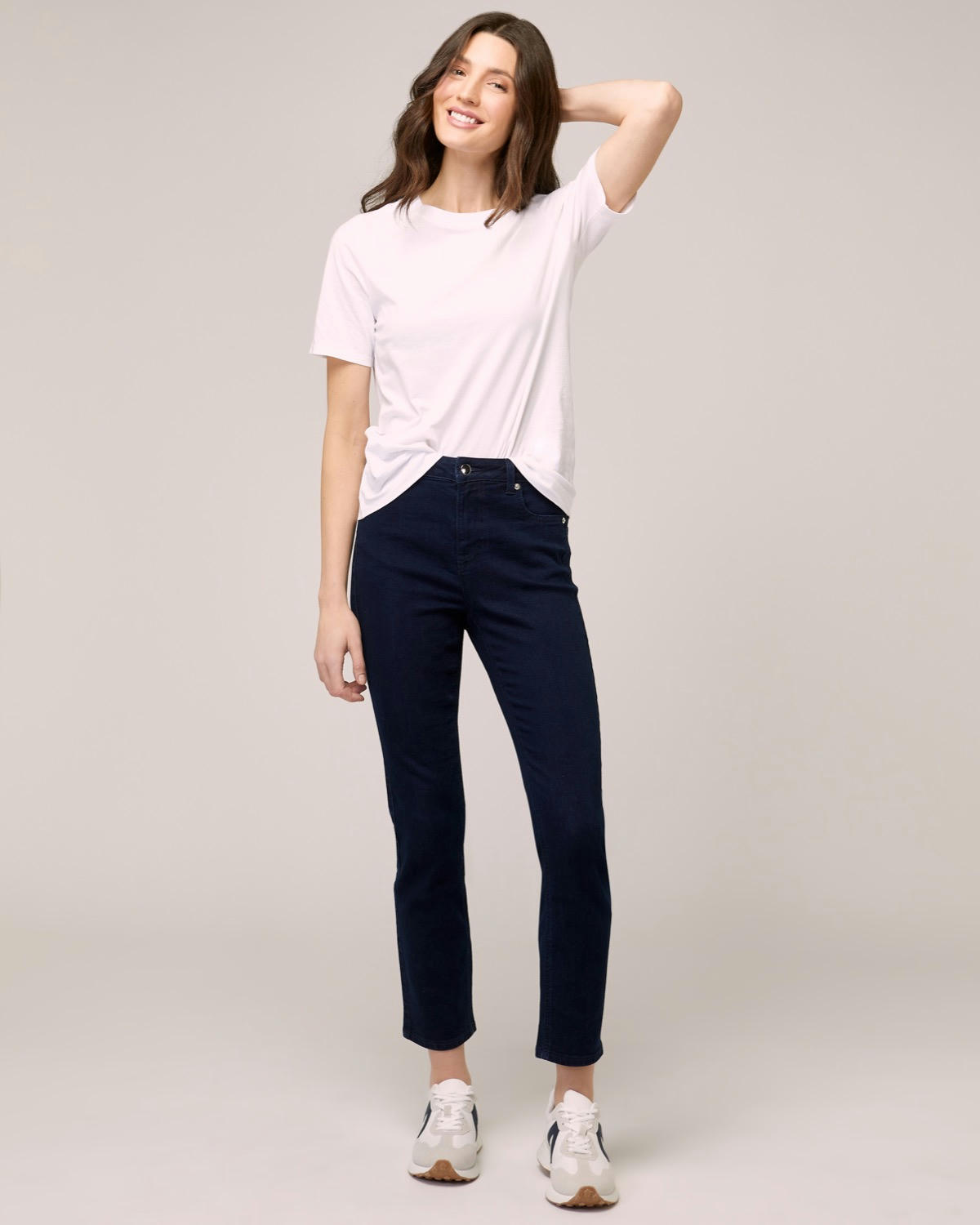 Mid Rise Slim Straight Jeans