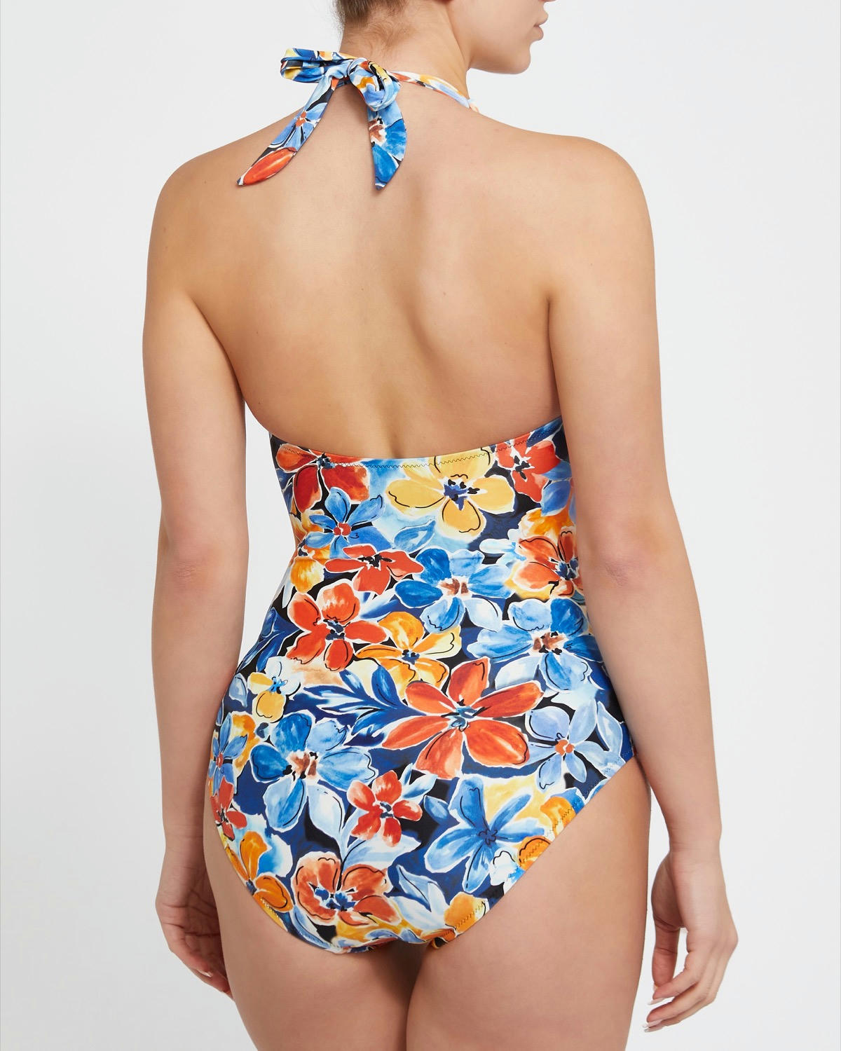 Halterneck Scallop Plunge Swimsuit