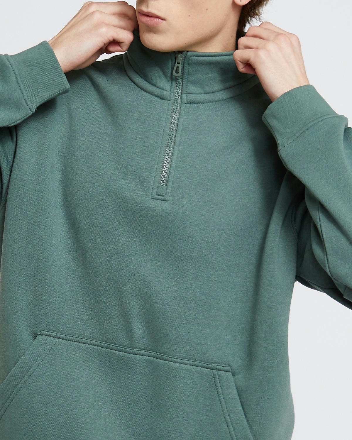Relaxed Fit Half Zip Sweatshirt