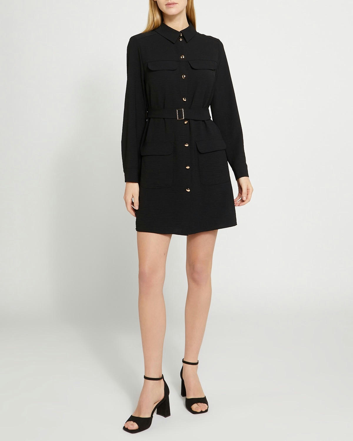 Military Utility Shirt Dress