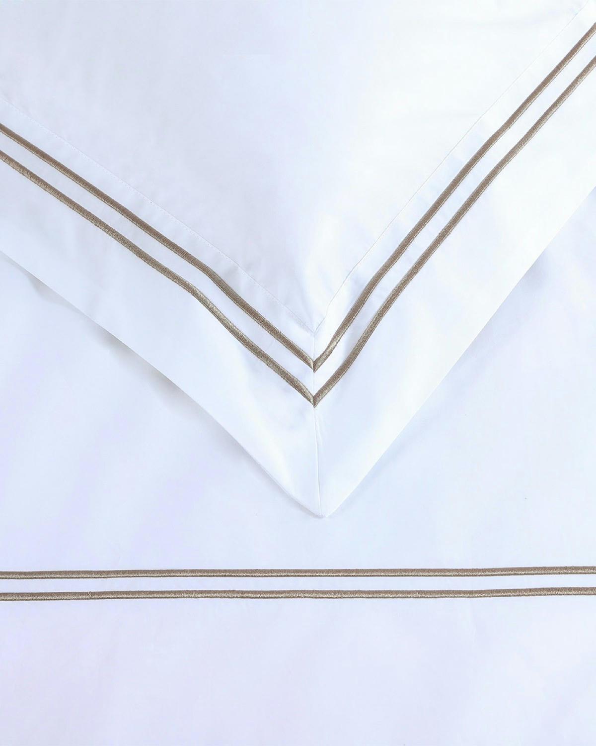 Francis Brennan the Collection Mink Double Stripe Flat Sheet